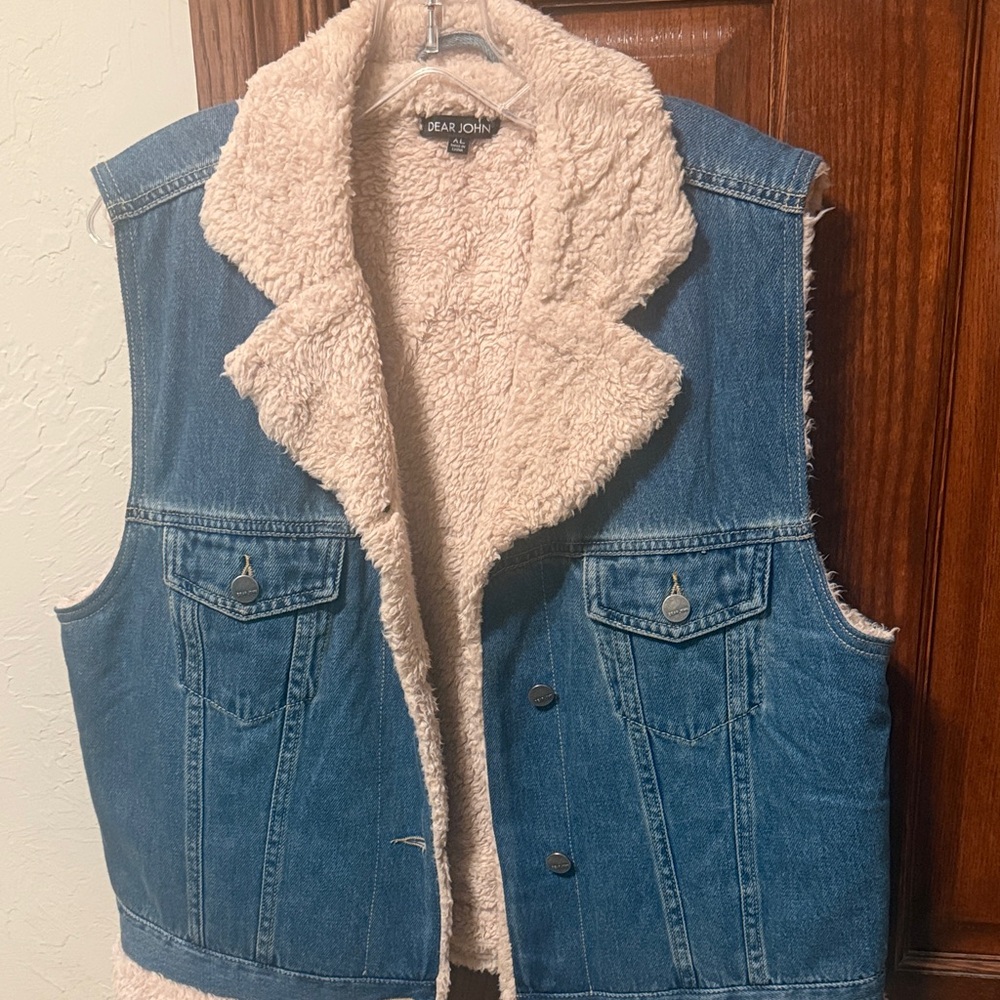Dear John Blue Denim Vest with Cream Lining